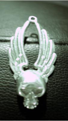 Winged Skull Pendant-SS - Click Image to Close