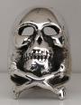 Skull Ring w/Crossbones-medium-SS