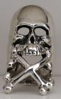 Skull Ring w/Crossbones-Large-SS