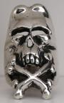 Large Humphead Skull w/Crossbones Ring-Gold