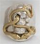 Snake-Skull Ring-2pc.Wht & Yel Gold